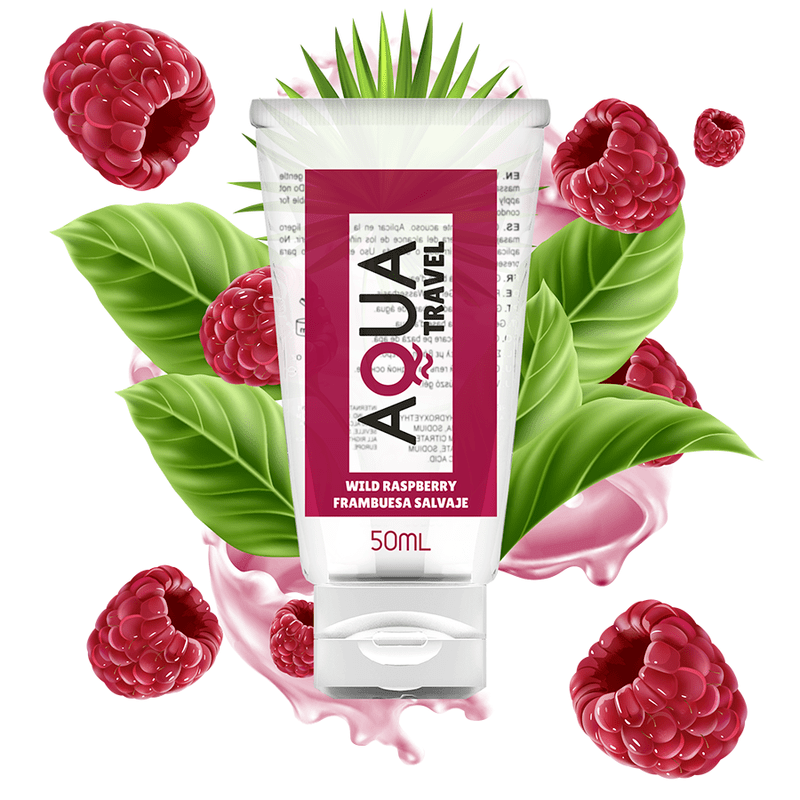 AQUA TRAVEL – LUBRIFIANT A BASE DEAU SAVEUR FRAMBOISE SAUVAGE – 50 ML
