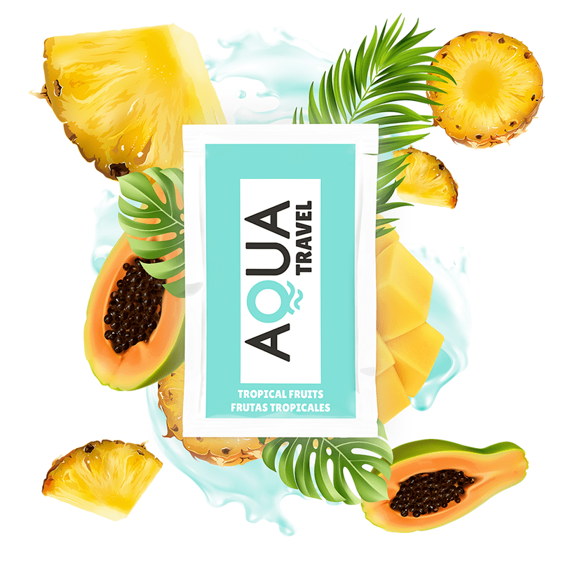 AQUA TRAVEL – LUBRIFIANT À BASE DEAU SAVEUR FRUITS TROPICAUX 6 ML