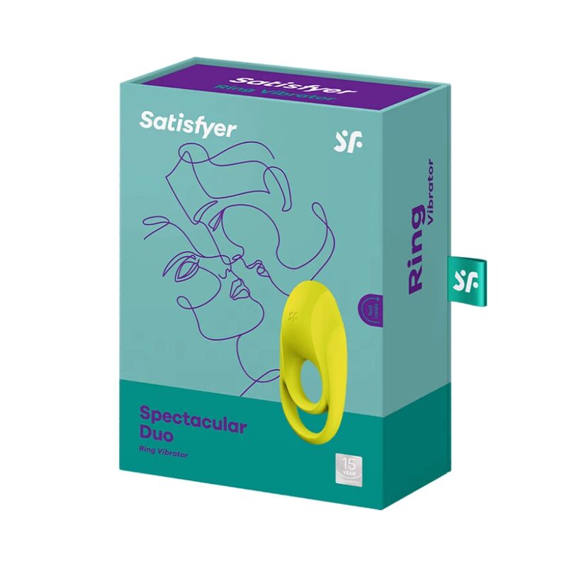 SATISFYER – VIBRATEUR  ANNEAU SPECTACULAIRE DUO JAUNE