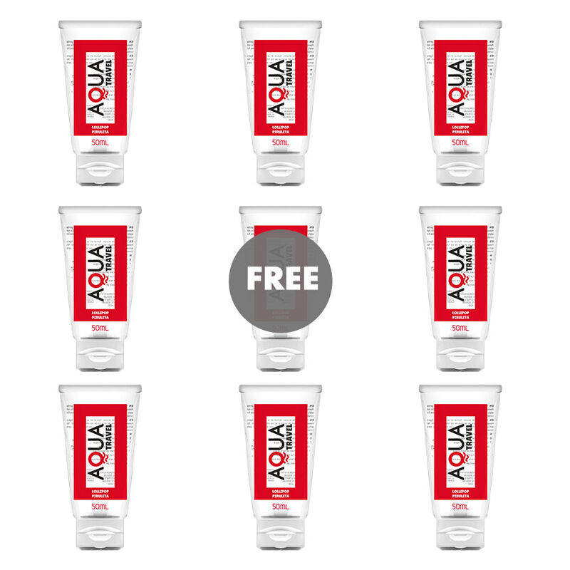AQUA TRAVEL – LUBRIFIANT À BASE DEAU SAVEUR LOLLIPOP – 50 ML 8+1 OFFERT