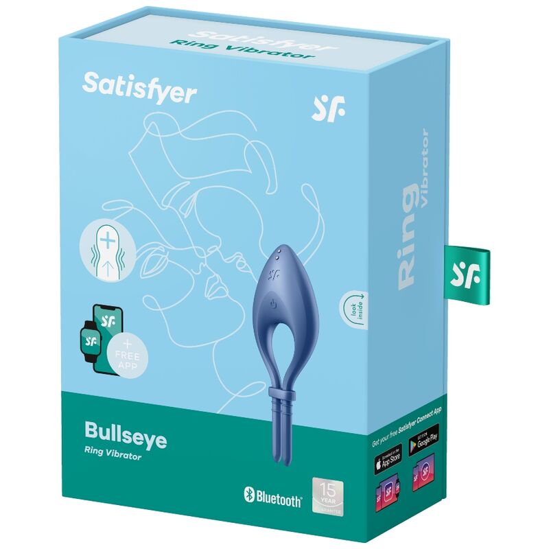 SATISFYER – APPLICATION BULLSEYE RING VIBRATOR BLEU