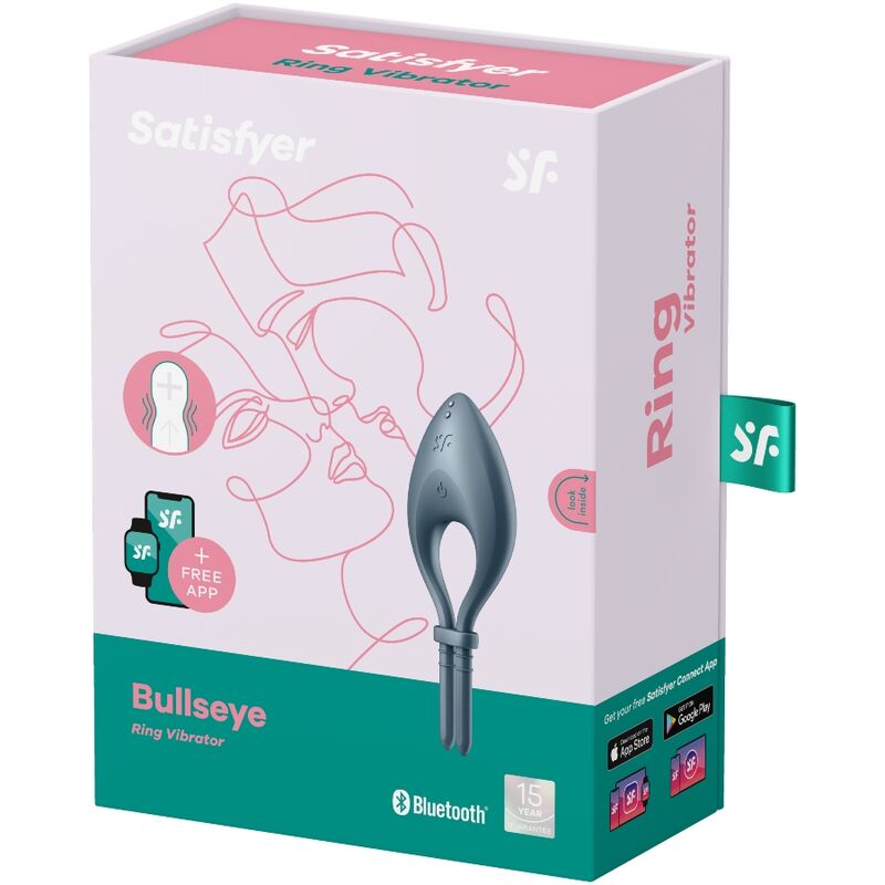 SATISFYER – APPLICATION BULLSEYE RING VIBRATOR GRIS