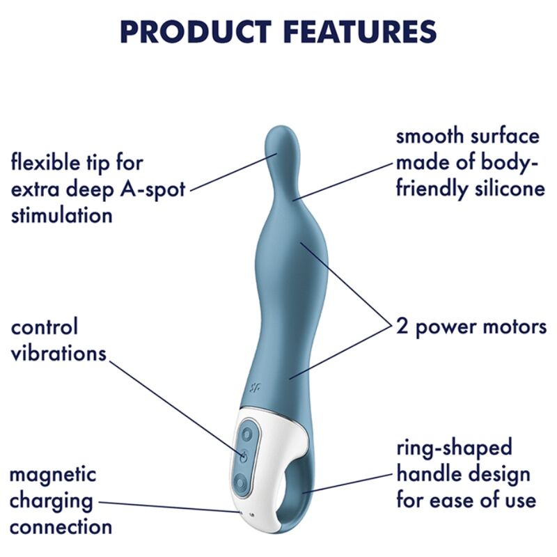 SATISFYER – VIBRATEUR AMAZING 1 ASPOT BLEU