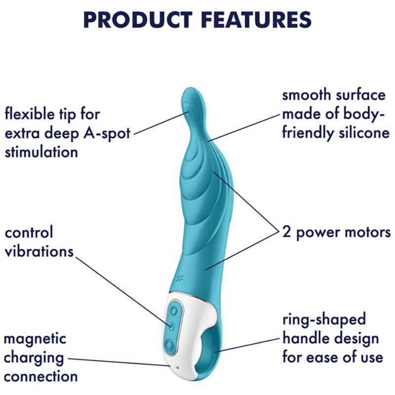 SATISFYER – VIBRATEUR AMAZING 2 ASPOT TURQUOISE