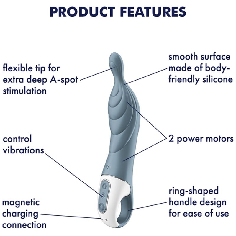 SATISFYER – VIBRATEUR AMAZING 2 ASPOT GRIS