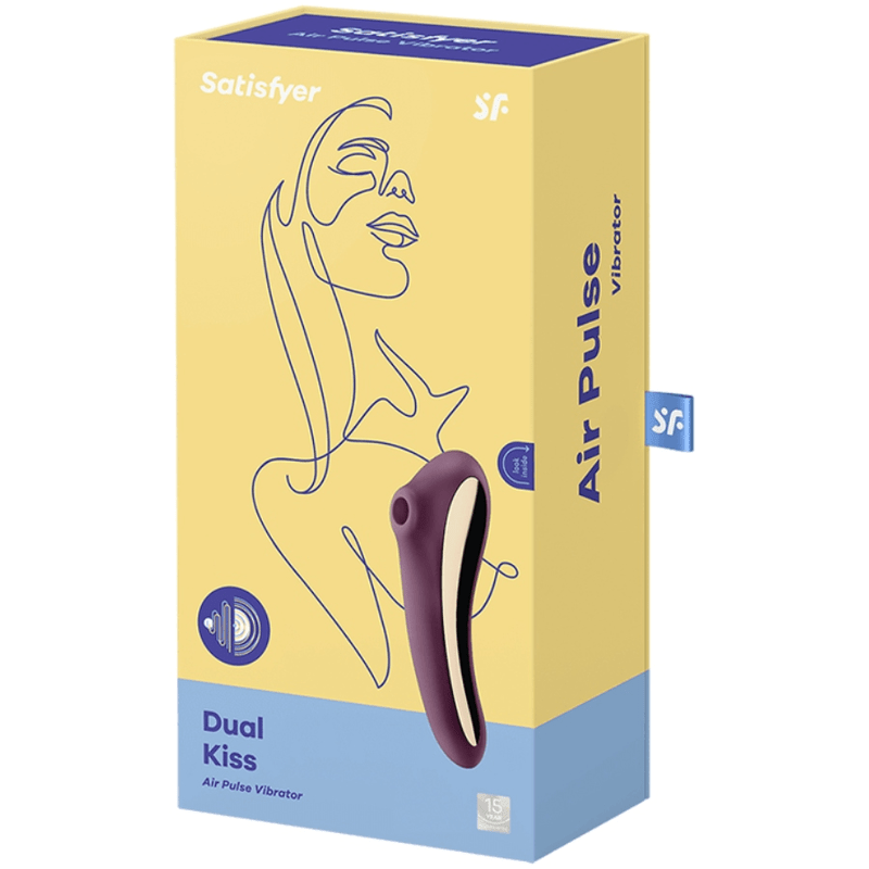 SATISFYER – VIBRATEUR DUAL KISS AIR PULSE VIN ROUGE