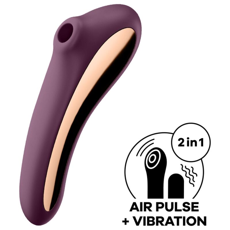 SATISFYER – VIBRATEUR DUAL KISS AIR PULSE VIN ROUGE
