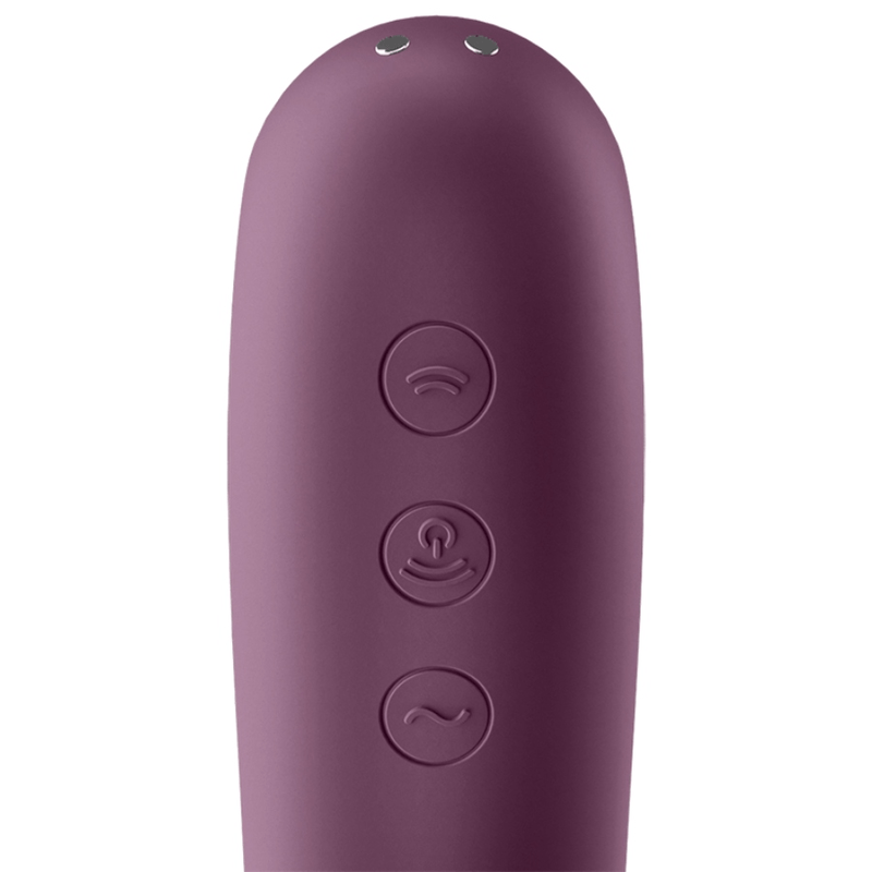 SATISFYER – VIBRATEUR DUAL KISS AIR PULSE VIN ROUGE