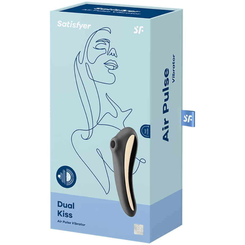SATISFYER – VIBRATEUR DUAL KISS AIR PULSE NOIR