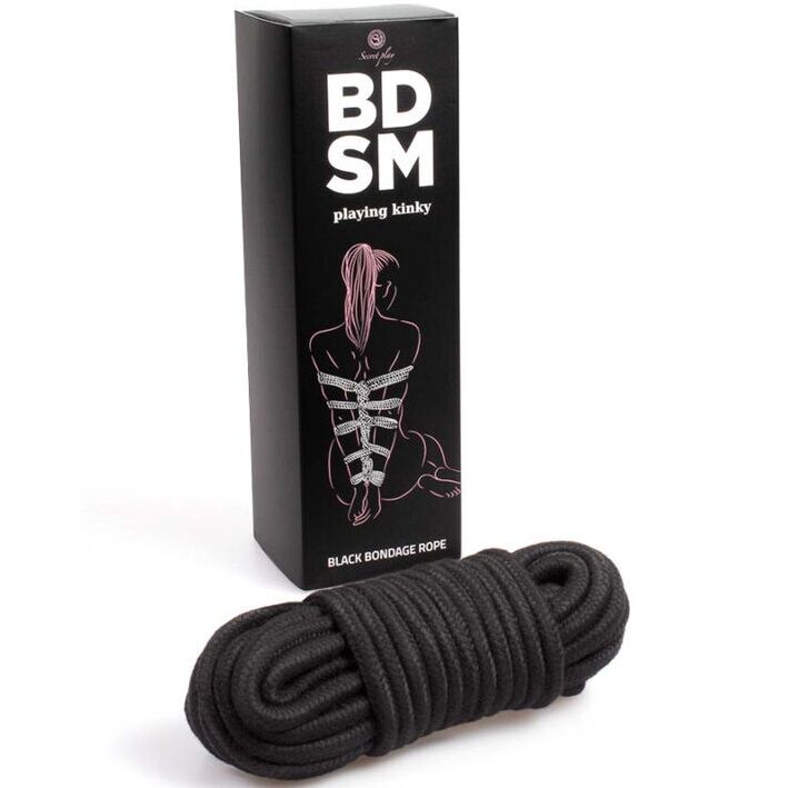 SECRETPLAY – CORDE DE BONDAGE NOIRE  COLLECTION BDSM