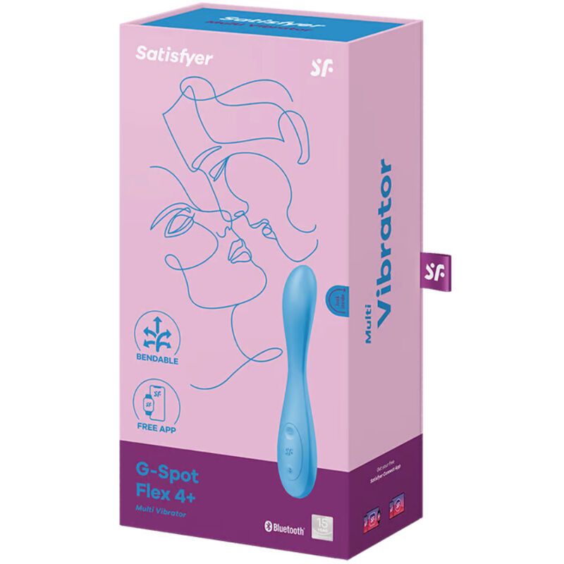 SATISFYER – APPLICATION MULTI VIBRATEUR G-SPOT FLEX 4+ BLEU