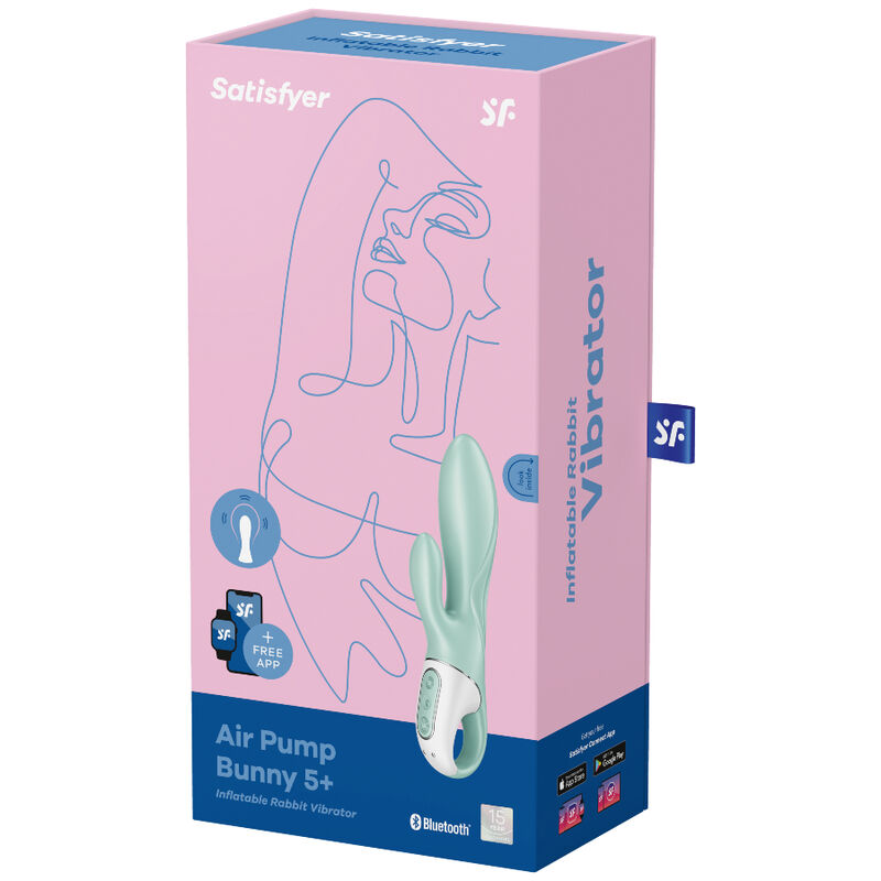 SATISFYER – AIR PUMP BUNNY 5+ APPLICATION GONFLABLE LAPIN VIBRATEUR VERT