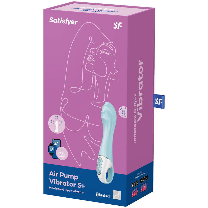 SATISFYER – AIR PUMP VIBRATOR 5+ APP GONFLABLE G-SPOT VIBRATOR BLEU