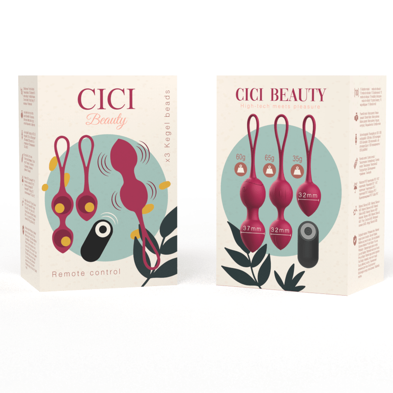 CICI BEAUTY – PREMIUM SILICONE 3 PERLES DE KEGEL VIBRANTES TÉLÉCOMMANDE