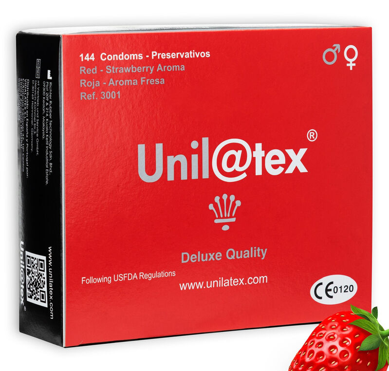 UNILATEX – CONSERVATEURS ROUGE / FRAISE 144 UNITÉS