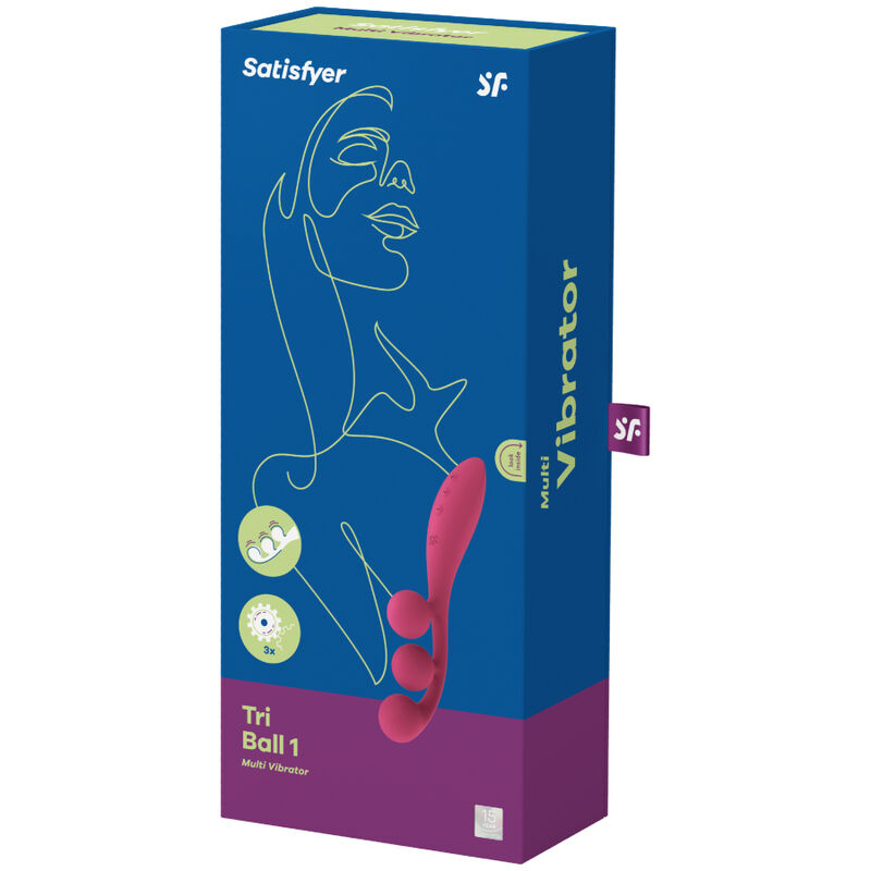 SATISFYER – VIBRATEUR MULTI TRI BALL 1 ROUGE