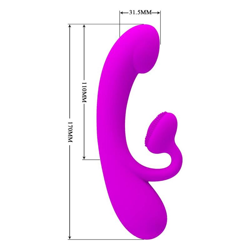 PRETTY LOVE – VIBRATEUR SINCÈRE ET ONDES STIMULANTES CLITORIDIENNES SILICONE VIOLET