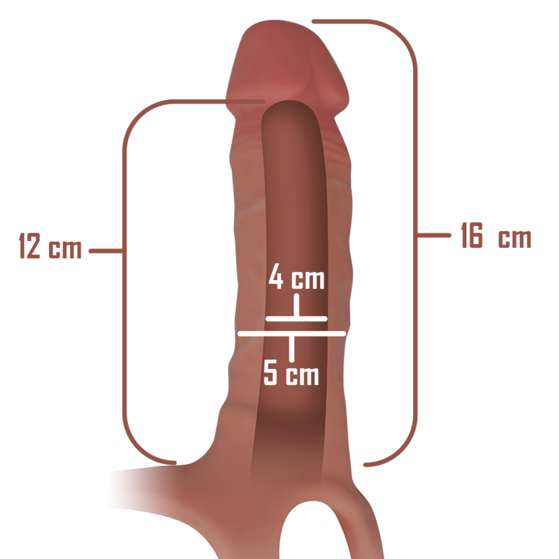 INTENSE – HARNAIS CREUX AVEC GODE EN SILICONE 16 X 3,5 CM