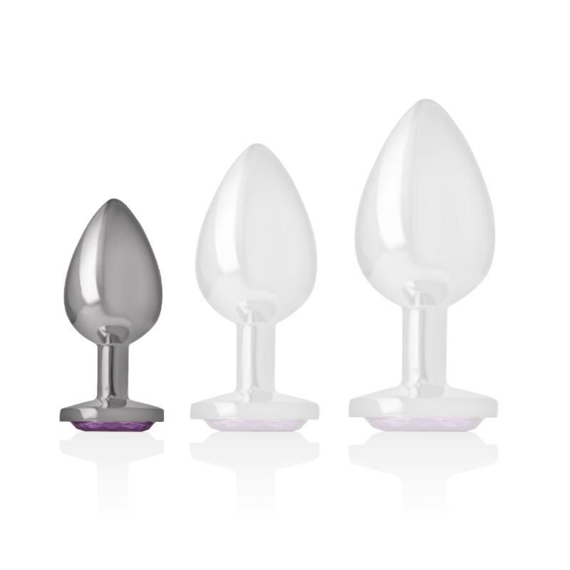 INTENSE – PLUG ANAL EN MÉTAL ALUMINIUM AVEC CRISTAL VIOLET TAILLE S