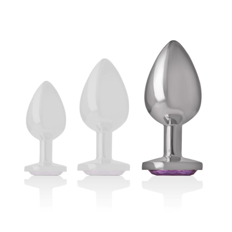 INTENSE – PLUG ANAL EN MÉTAL ALUMINIUM AVEC CRISTAL VIOLET TAILLE L