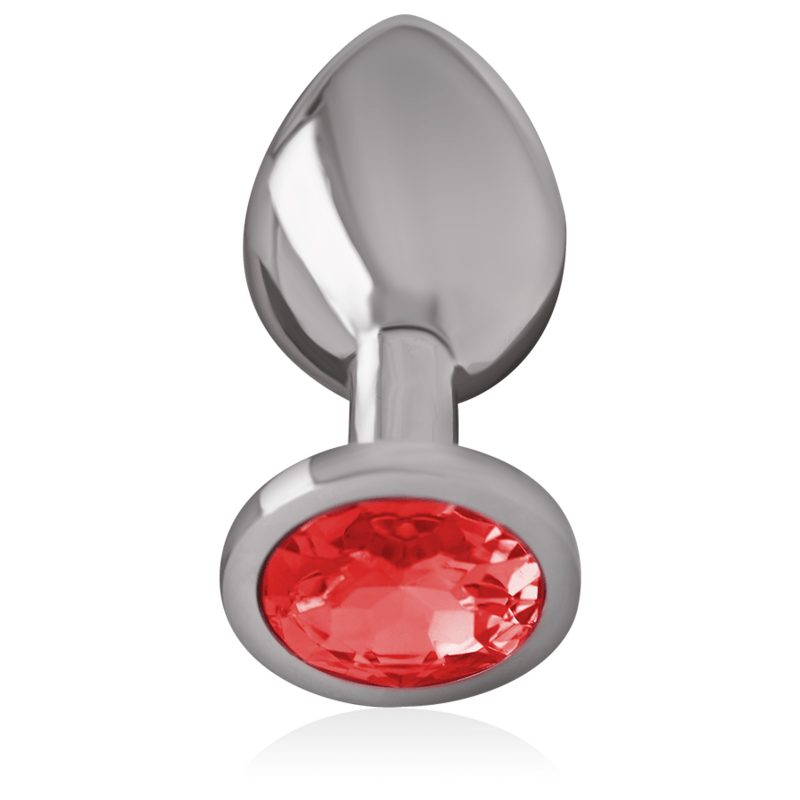 INTENSE – PLUG ANAL EN MÉTAL ALUMINIUM AVEC CRISTAL ROUGE TAILLE S