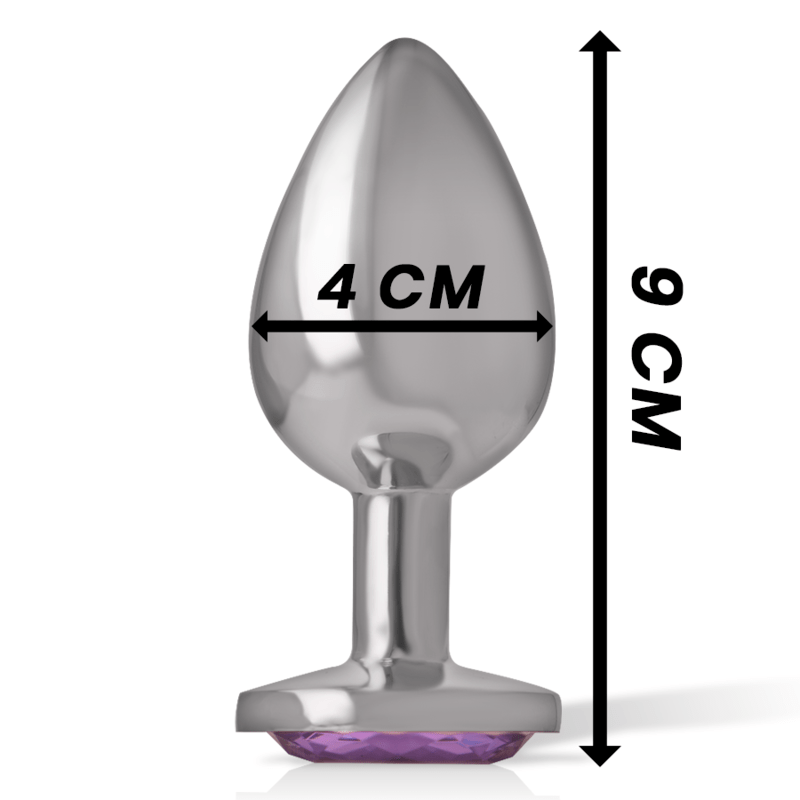 INTENSE – PLUG ANAL EN MÉTAL ALUMINIUM AVEC CRISTAL VIOLET TAILLE L