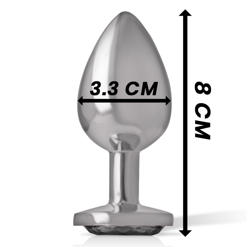 INTENSE – PLUG ANAL EN MÉTAL ALUMINIUM AVEC VERRE NOIR TAILLE M