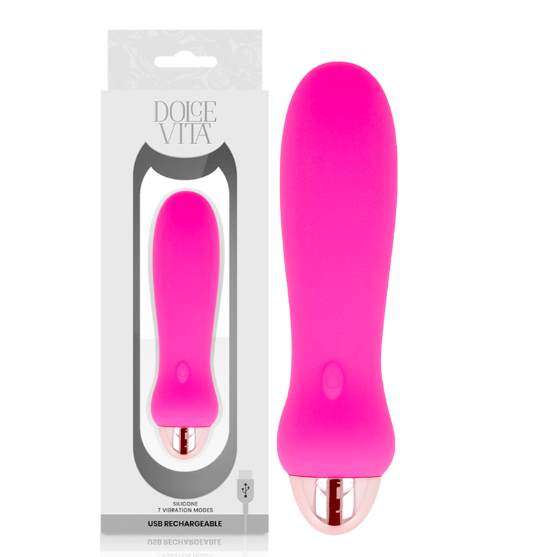 DOLCE VITA – VIBRATEUR RECHARGEABLE CINQ ROSE 7 VITESSES