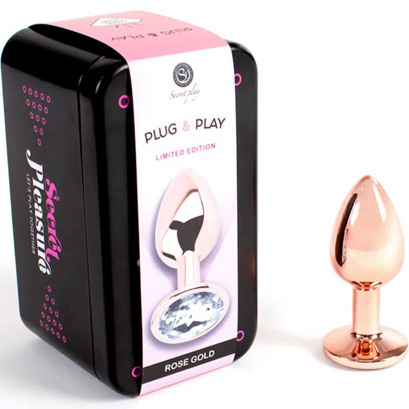 SECRETPLAY – PLUG ANAL EN MÉTAL OR ROSE PETITE TAILLE 7 CM