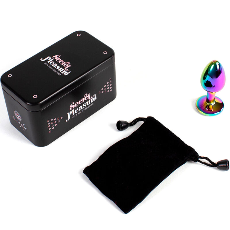 SECRETPLAY – PLUG ANAL EN MÉTAL ARC-EN-CIEL PETITE TAILLE 7 CM
