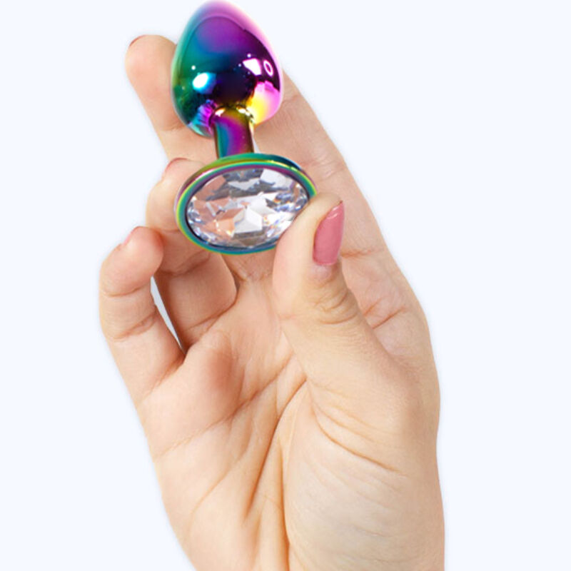 SECRETPLAY – PLUG ANAL EN MÉTAL ARC-EN-CIEL PETITE TAILLE 7 CM