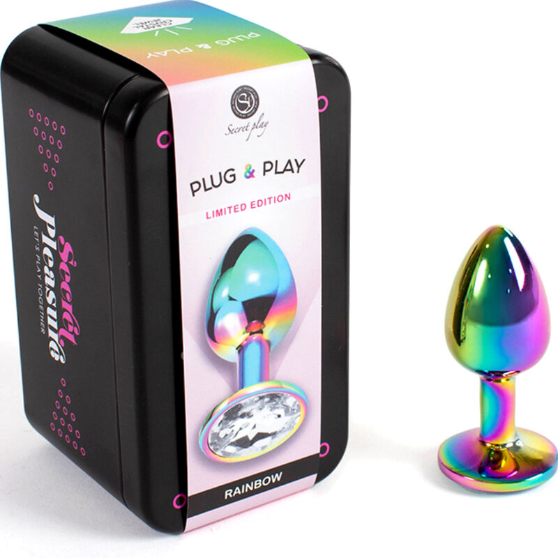 SECRETPLAY – PLUG ANAL EN MÉTAL ARC-EN-CIEL PETITE TAILLE 7 CM