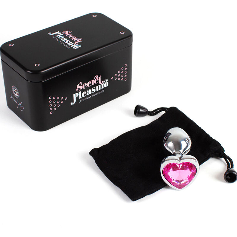 SECRETPLAY – PLUG ANAL EN MÉTAL COEUR FUCHSIA PETITE TAILLE 7 CM