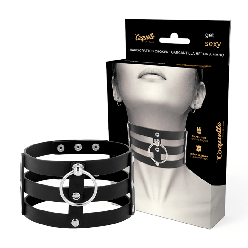 COQUETTE CHIC DESIRE – RAS DE COU EN CUIR VÉGAN STYLE FÉTICHE