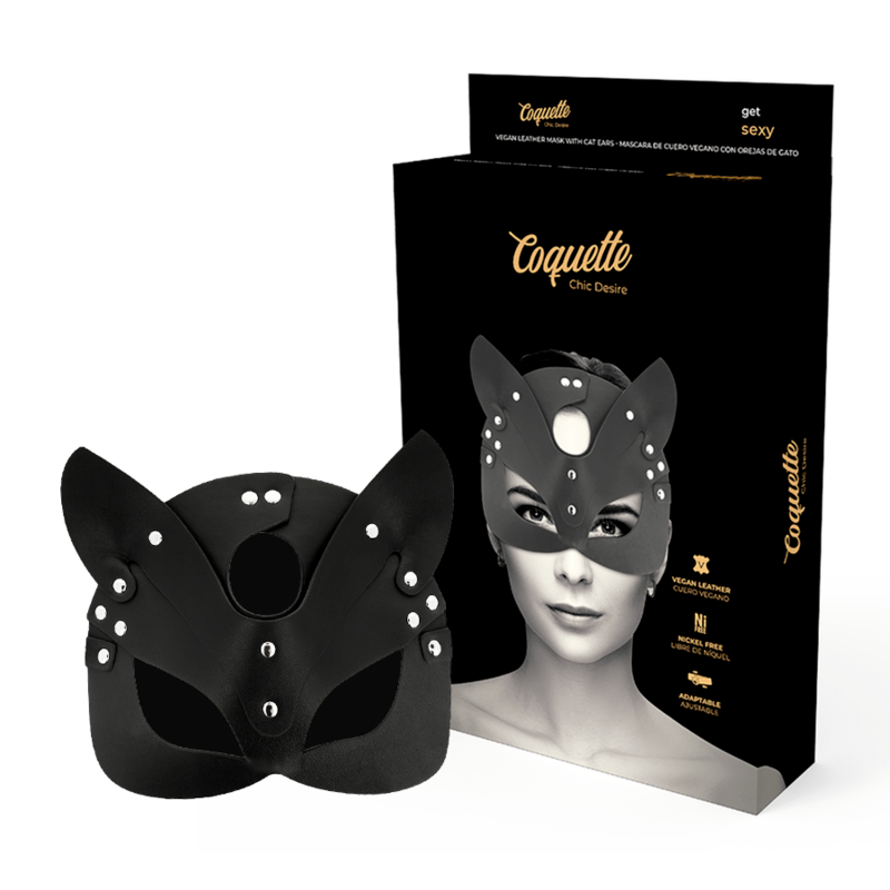COQUETTE CHIC DESIRE – MASQUE EN CUIR VEGAN AVEC OREILLES DE CHAT