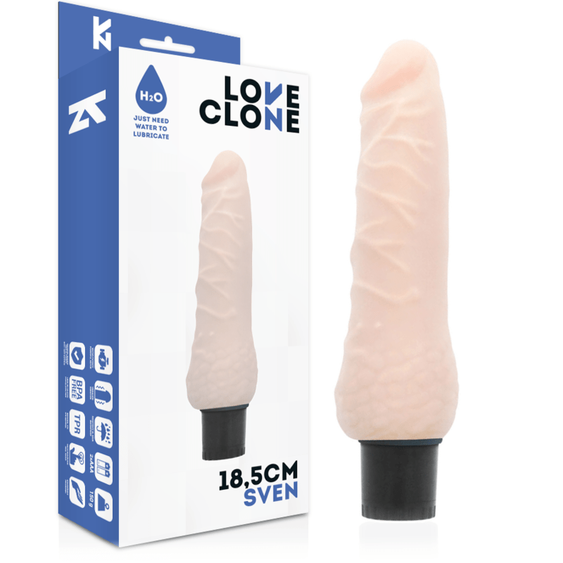 LOVECLONE – VIBRATEUR AUTOLUBRIFIANT SVEN 18.5 CM -O- 3.3 CM