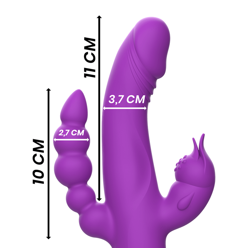 INTENSE – VIBRATEUR EN SILICONE CASANOVA RABBIT TRIPLE MOTEUR VIOLET
