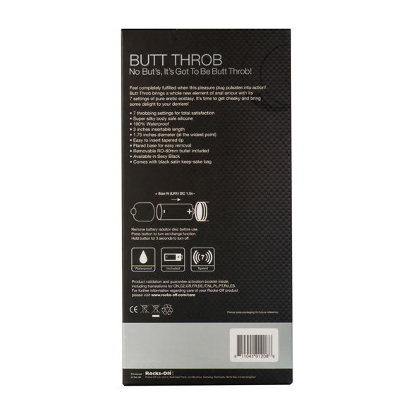 ROCKS-OFF – STIMULATEUR BUTT THROB P-POINT 7 VITESSES NOIR