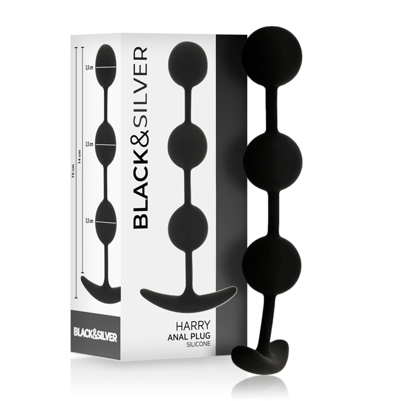 BLACKSILVER – CHAPELET ANAL HARRY 3 SPHÈRES EN SILICONE 14 CM
