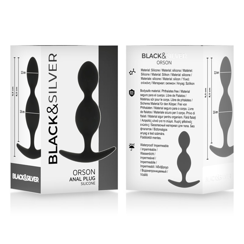 BLACKSILVER – PLUG ORSON SILICONE 2 ONDES ANAL 9 CM