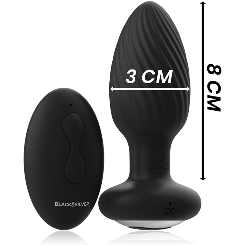 BLACKSILVER – TÉLÉCOMMANDE DU ROTATEUR ANAL EN SILICONE WELLS PLUG