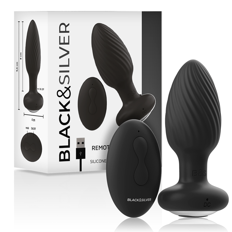 BLACKSILVER – TÉLÉCOMMANDE DU ROTATEUR ANAL EN SILICONE WELLS PLUG