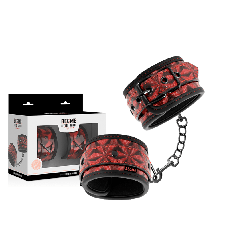 BEGME – MENOTTES PREMIUM ÉDITION ROUGE AVEC DOUBLURE EN NÉOPRÈNE