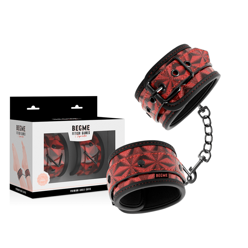 BEGME – CHEVILLES PREMIUM ÉDITION ROUGE AVEC DOUBLURE EN NÉOPRÈNE