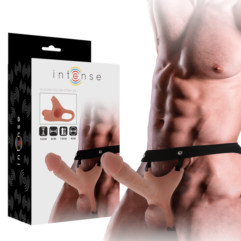INTENSE – HARNAIS CREUX AVEC GODE EN SILICONE 16 X 3,5 CM