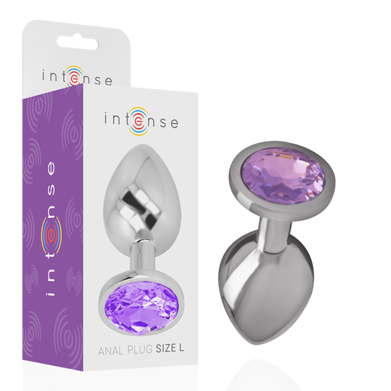 INTENSE – PLUG ANAL EN MÉTAL ALUMINIUM AVEC CRISTAL VIOLET TAILLE S