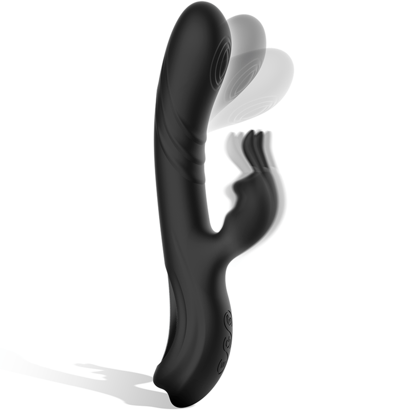 BLACKSILVER – STIMULATEUR DE LAPIN EN SILICONE RECHARGEABLE JAMIE NOIR