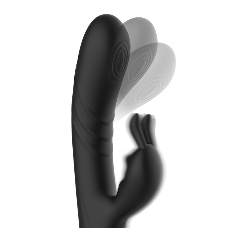 BLACKSILVER – STIMULATEUR DE LAPIN EN SILICONE RECHARGEABLE JAMIE NOIR