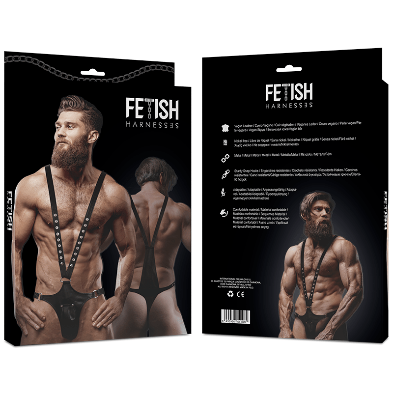 FETISH SUBMISSIVE ATTITUDE – HARNAIS EN CUIR ÉCOLOGIQUE EN FORME DE V POUR HOMMES