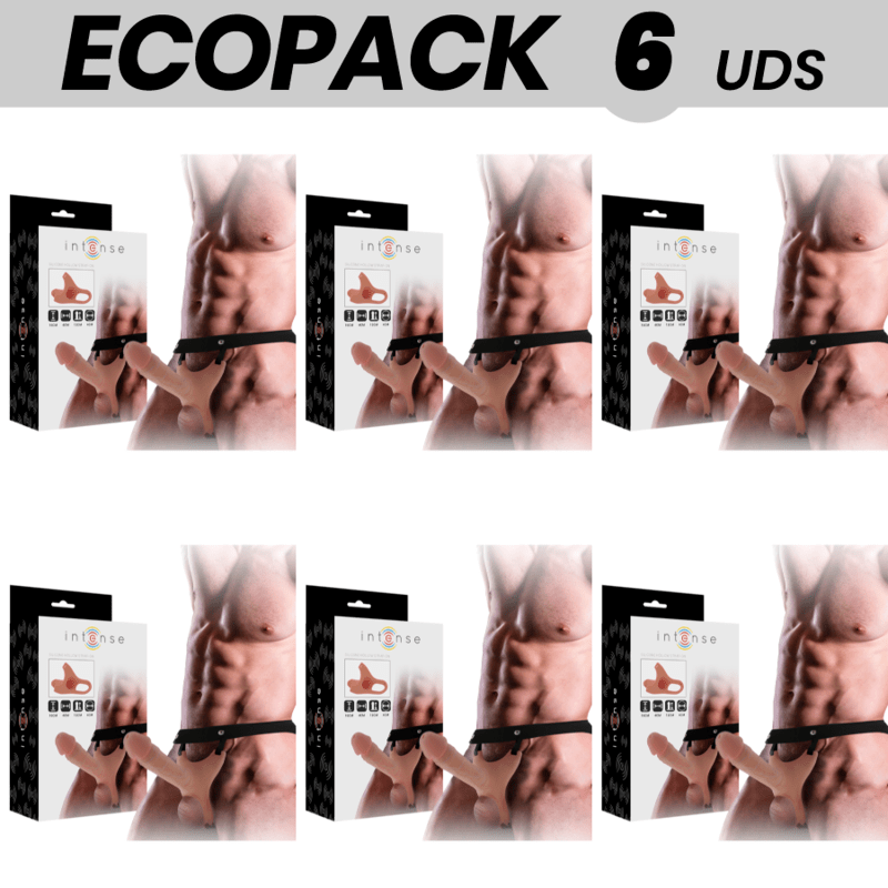 ECOPACK 6 UNITÉS – INTENSE HARNAIS CREUX AVEC GODE 16 X 3,5 CM